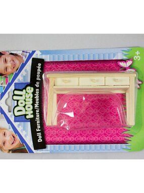 Greenbrier Dollhouse Furniture Unfinished Wood 3-Drawer Desk 1:12 NIP 002